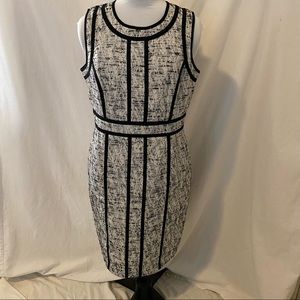 Never worn! Calvin Klein black and white sheath dress Size 12